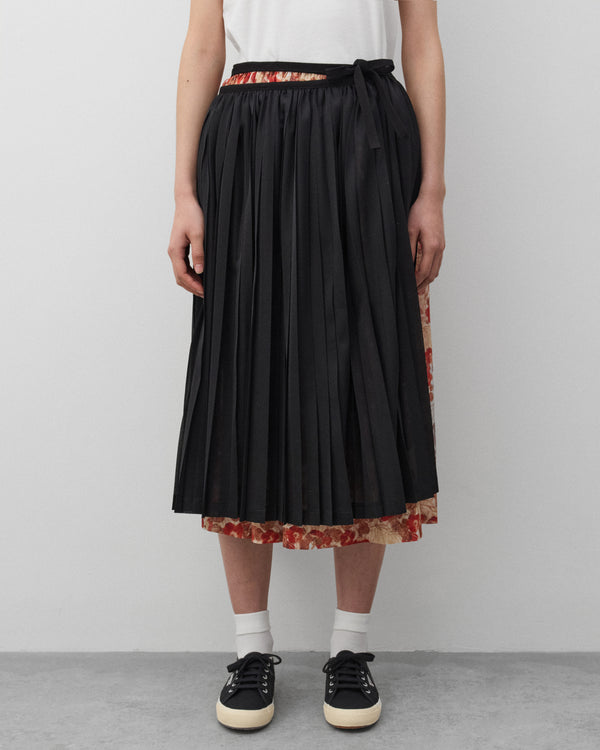Tao - Women's Skirt Overlay Trousers - (Burgundy/Black)