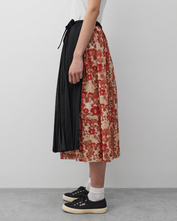 Tao - Women's Skirt Overlay Trousers - (Burgundy/Black)
