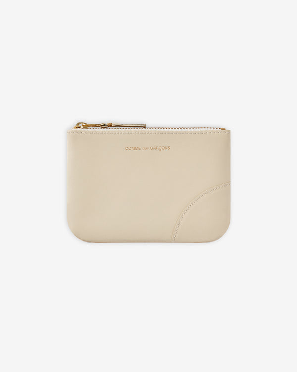 CDG Wallet - Classic Leather Zip Pouch - (Off White SA8100)