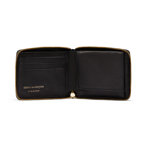 CDG Wallet - Washed Full Zip Around Wallet - (Black) 7100