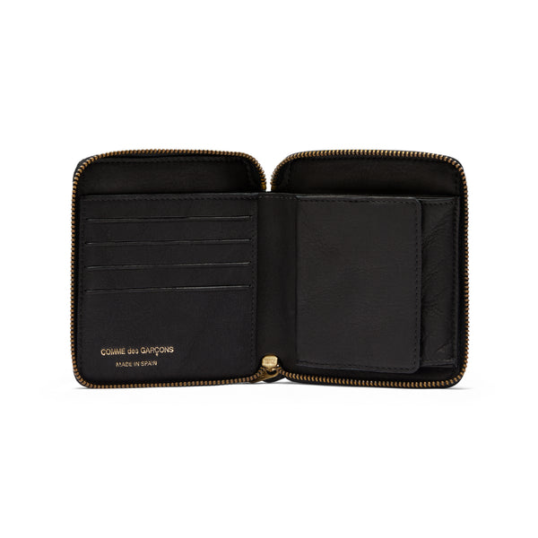 CDG Wallet - Washed Full Zip Around Wallet - (Black SA2100WW)