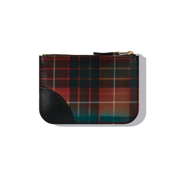 CDG Wallet - Lenticular Tartan Zip Pouch - (Red/Green)
