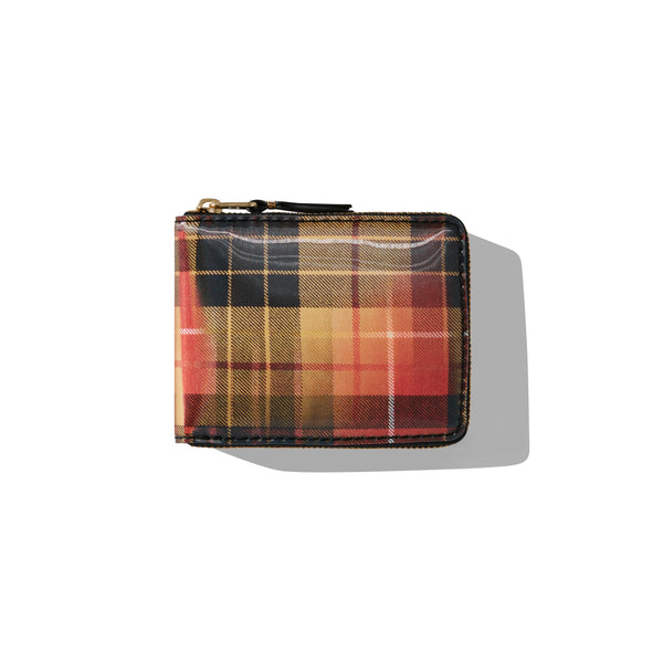 CDG Wallet - Lenticular Tartan Full Zip Around Wallet - (Red/Yellow)