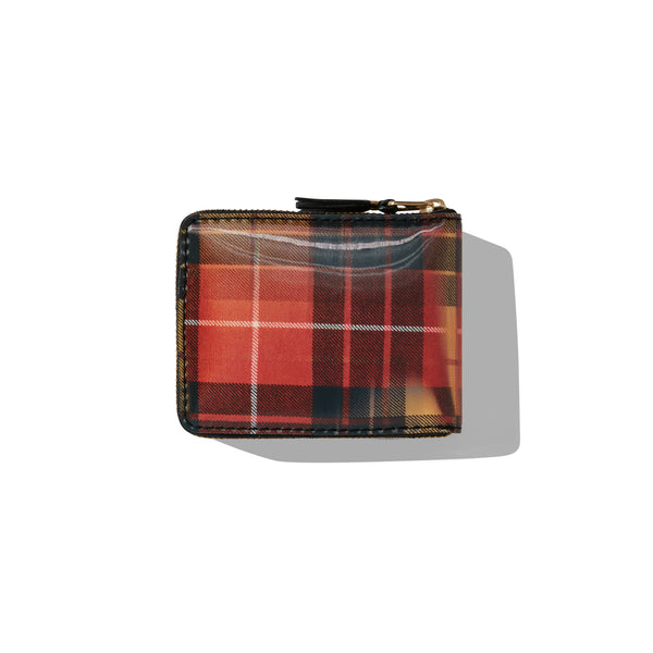 CDG Wallet - Lenticular Tartan Full Zip Around Wallet - (Red/Yellow)