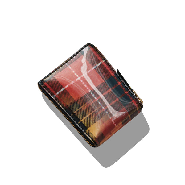 CDG Wallet - Lenticular Tartan Full Zip Around Wallet - (Red/Yellow)