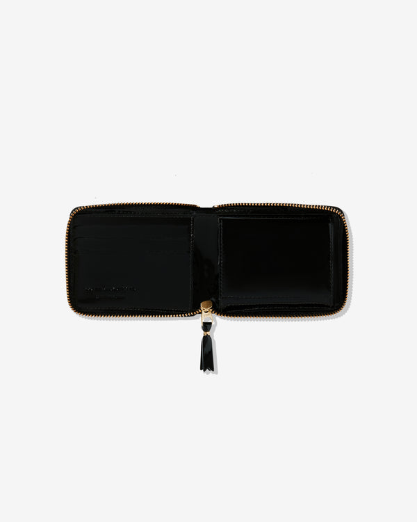 CDG Wallet - Reversed Hem Full Zip Around Wallet - (Black SA7100RH)
