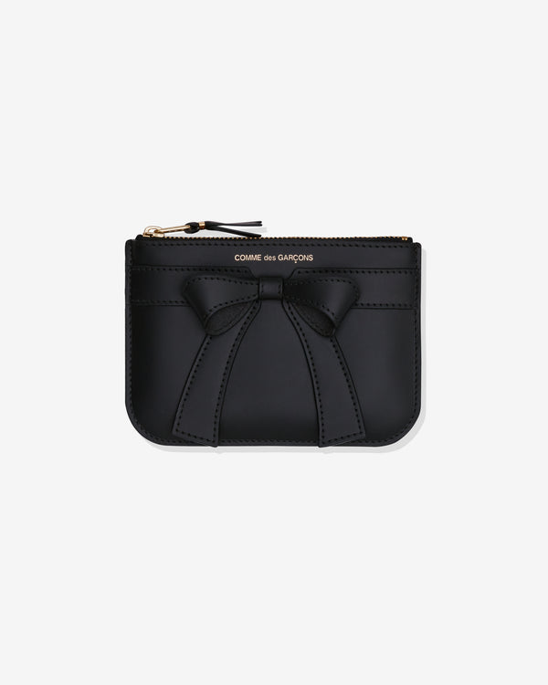 CDG Wallet - Big Bow Zip Pouch - (Black SA8100BB)