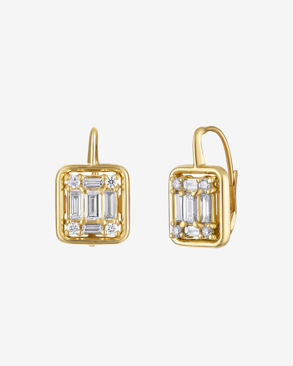 Mindi Mond - Women's Clarity Cube Earrings - (Yellow Gold)