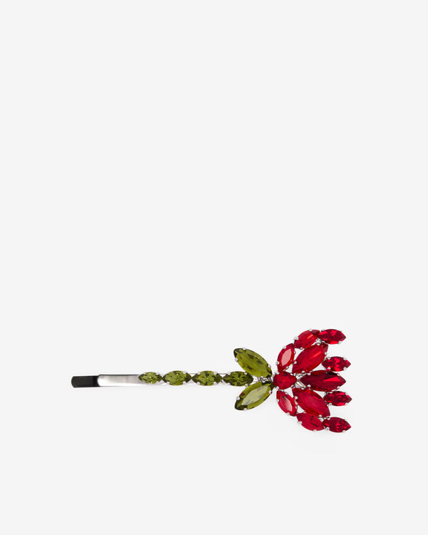 Simone Rocha - Women's Crystal Carnation Hair Clip - (Red/Multi)