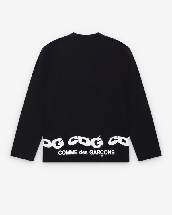 CDG - Men's Wavy Print L/S T-Shirt - (Black)