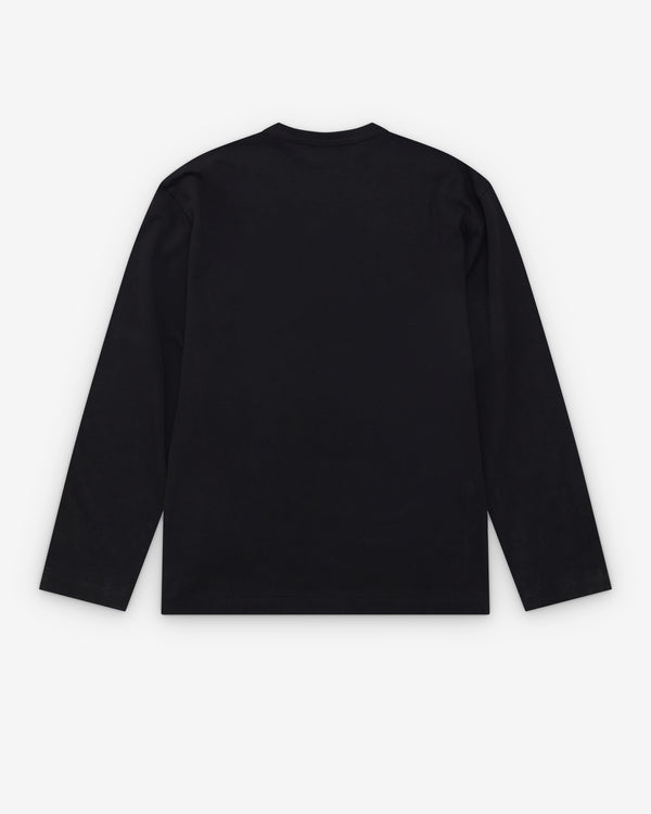CDG - Men's Wavy Print Chest Logo L/S T-Shirt - (Black)