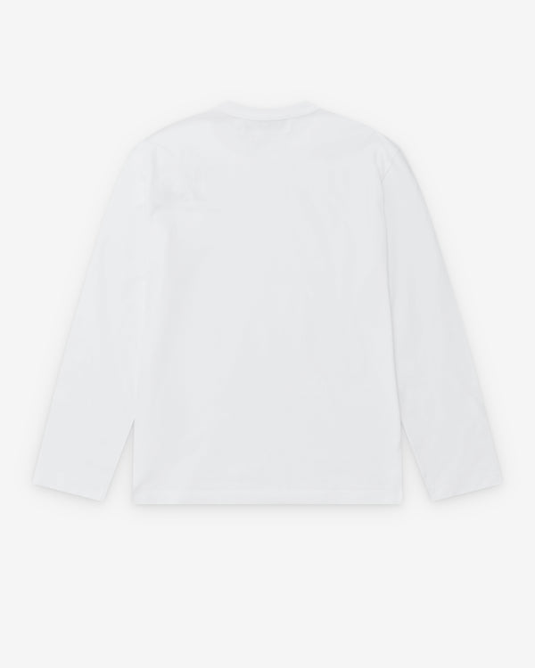 CDG - Men's Wavy Print Chest Logo L/S T-Shirt - (White)