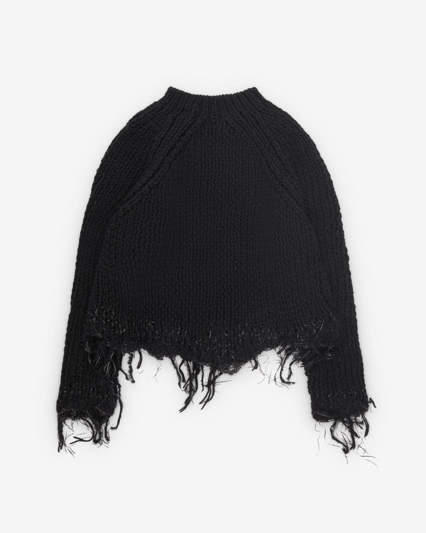 Junya Watanabe - Women's Frayed Heavy Knit Sweater - (Black)