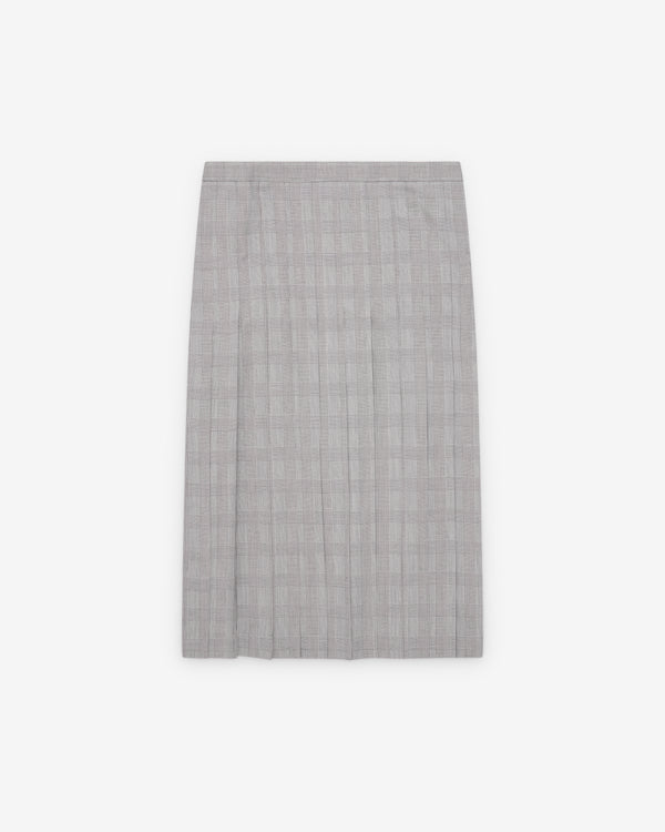 Junya Watanabe - Women's Pleated Glen Check Skirt - (Black/White)