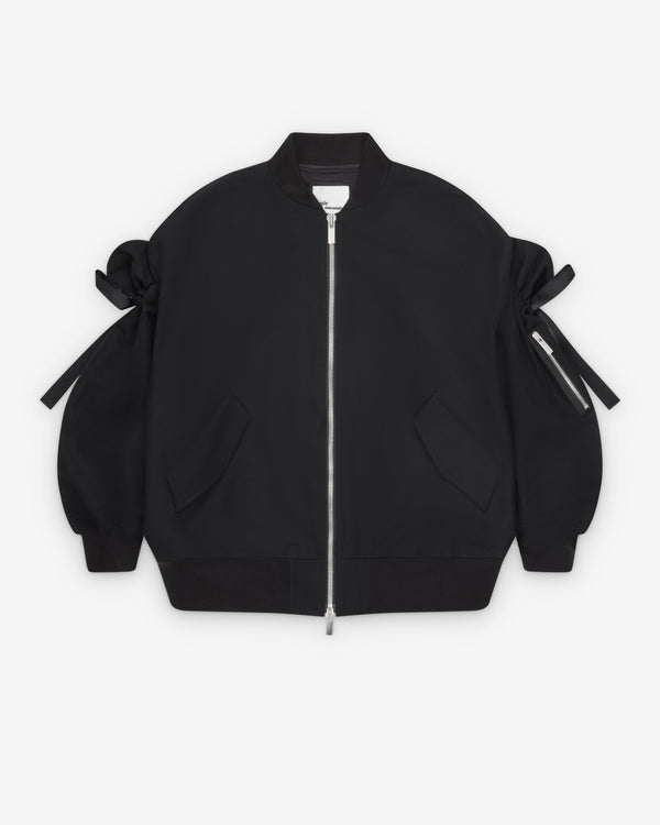 Noir Kei Ninomiya - Women's Cotton Bow Bomber Jacket - (Black)