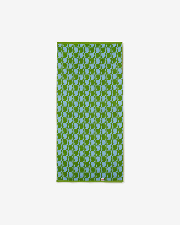 Brain Dead - Checkered Logohead Bath Towel - (Green)