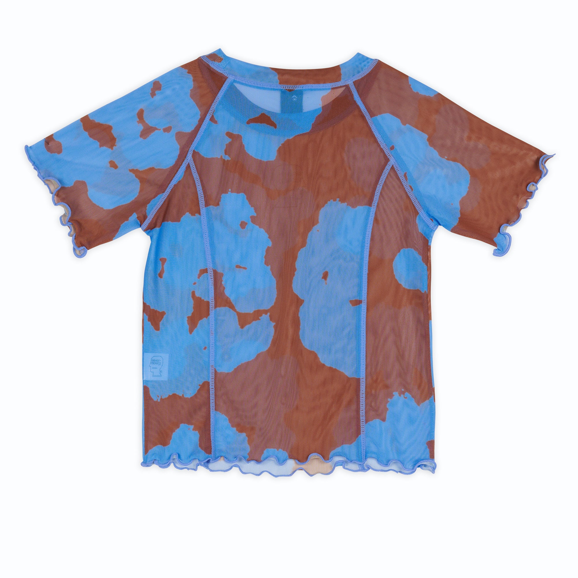 Brain Dead - Women's Cloud Blob Hyper Mesh Short Sleeve T-Shirt - (Blue) view 2, Click to Zoom in