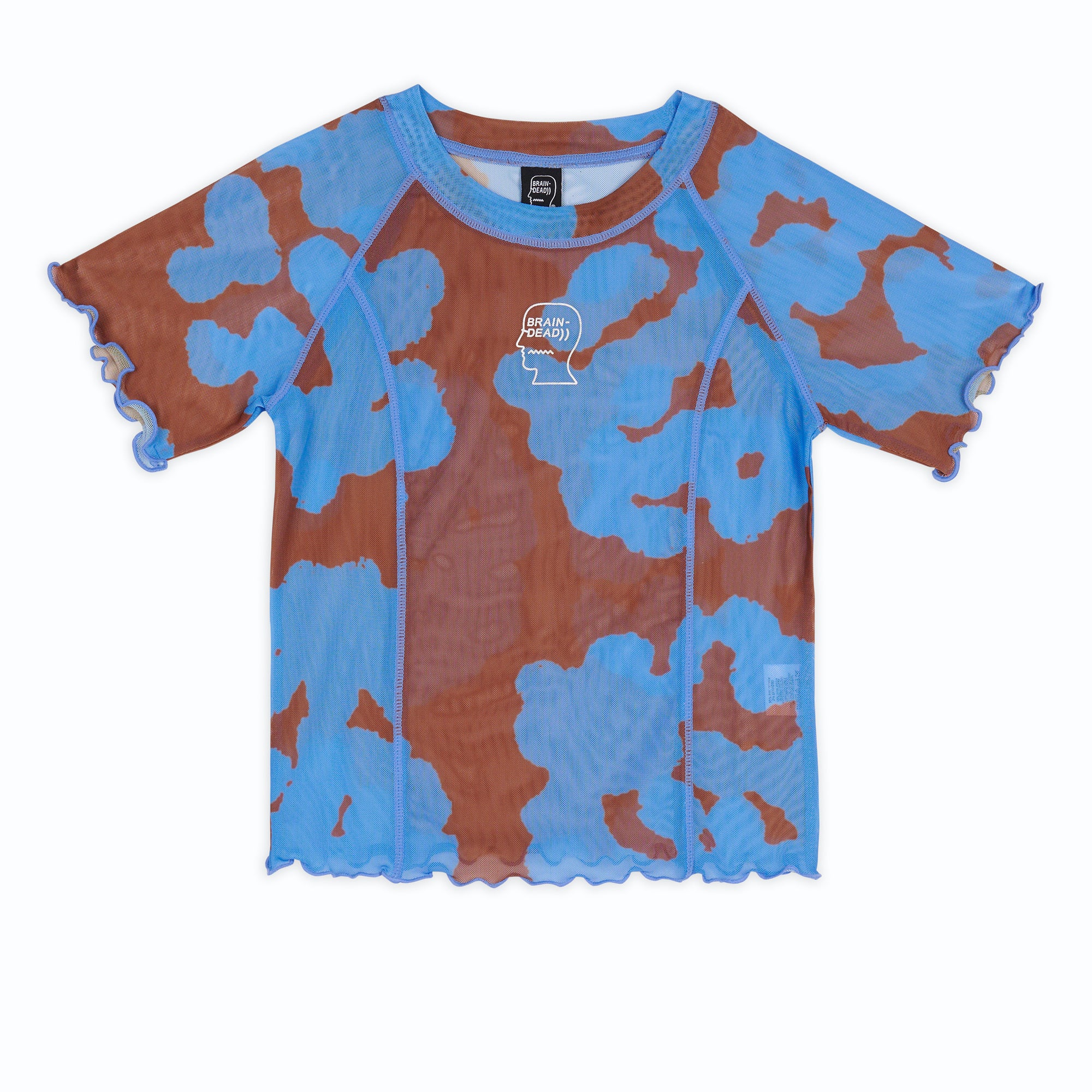 Brain Dead - Women's Cloud Blob Hyper Mesh Short Sleeve T-Shirt - (Blue) view 1, Click to Zoom in