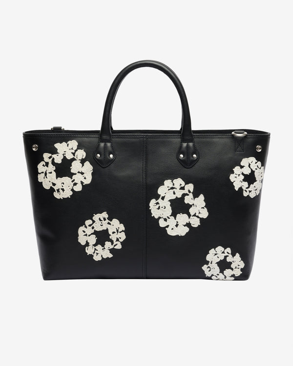 Denim Tears - Men's Large Cotton Wreath Leather Bag - (Black/White)