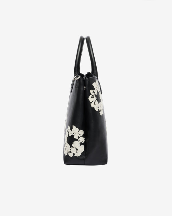 Denim Tears - Men's Large Cotton Wreath Leather Bag - (Black/White)