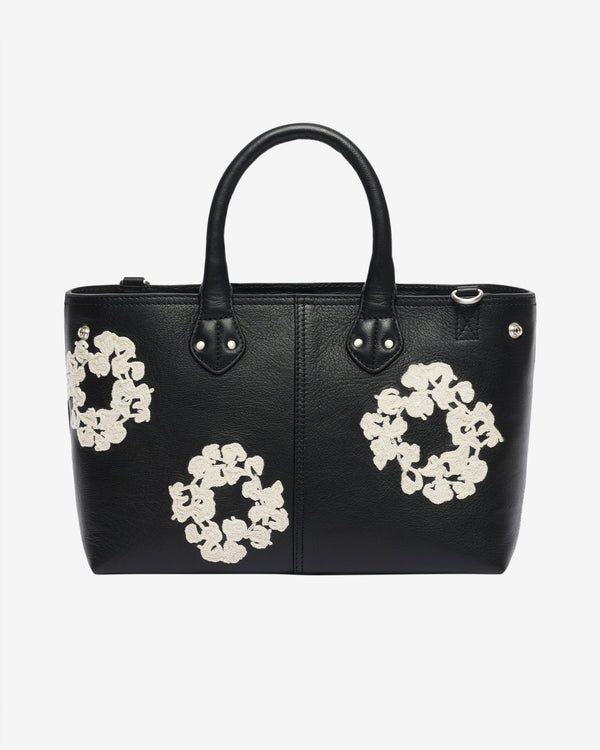 Denim Tears - Men's Small Cotton Wreath Leather Bag - (Black/White)