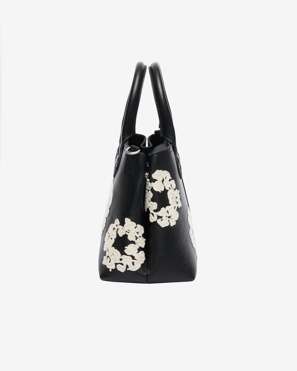 Denim Tears - Men's Small Cotton Wreath Leather Bag - (Black/White)