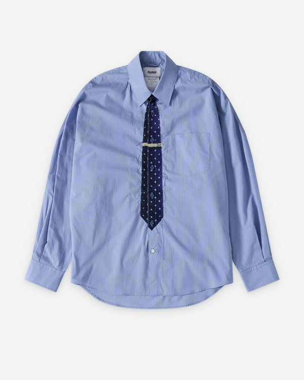 Doublet - Men's Trompe L'Oeil Embroidery Shirt - (Blue/Blue)