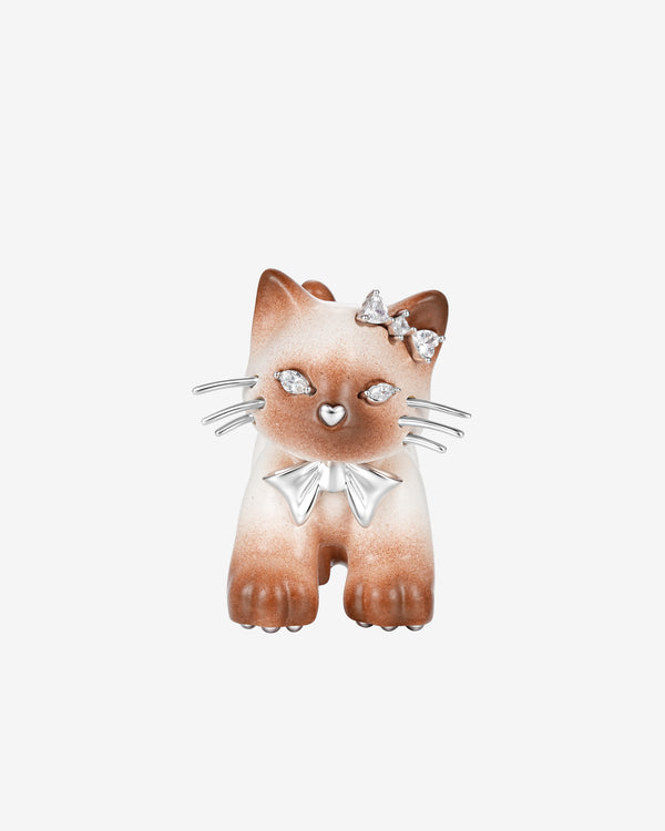 Yvmin - Women's Split Kitten Earring - (Brown)