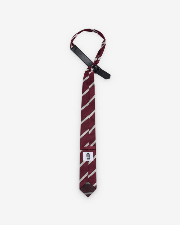 DSM Kei Ninomiya - Striped University Tie - (Burgundy/Cream)