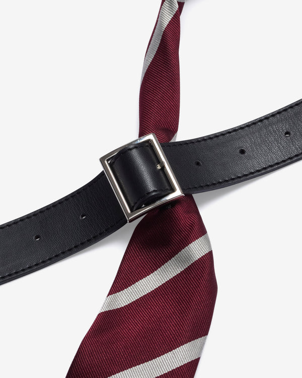 DSM Kei Ninomiya - Striped University Tie - (Burgundy/Cream)
