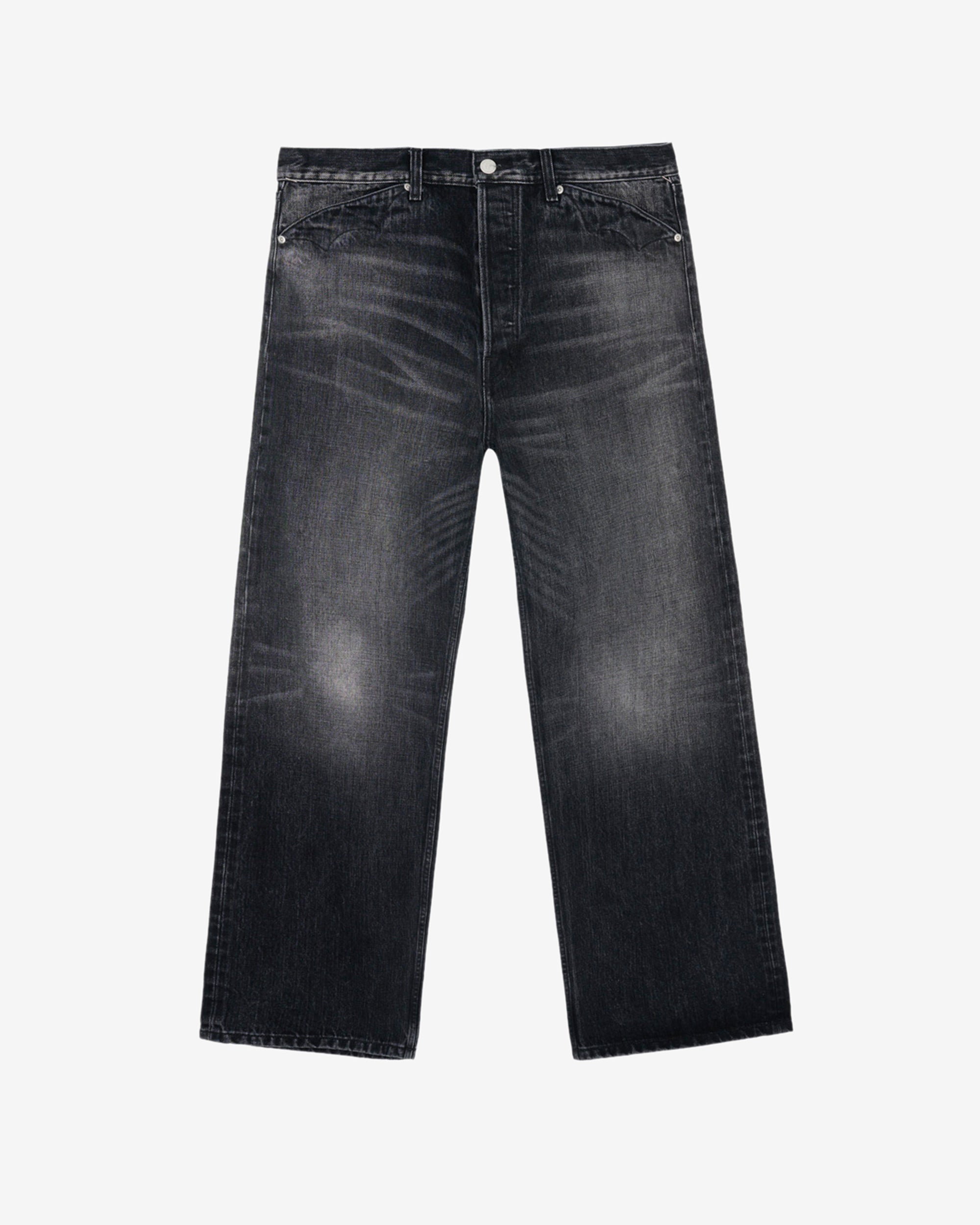 Brain Dead - Men's Type 00 13.2oz Selvedge Denim Pant - (Washed Black) view 1, Click to Zoom in