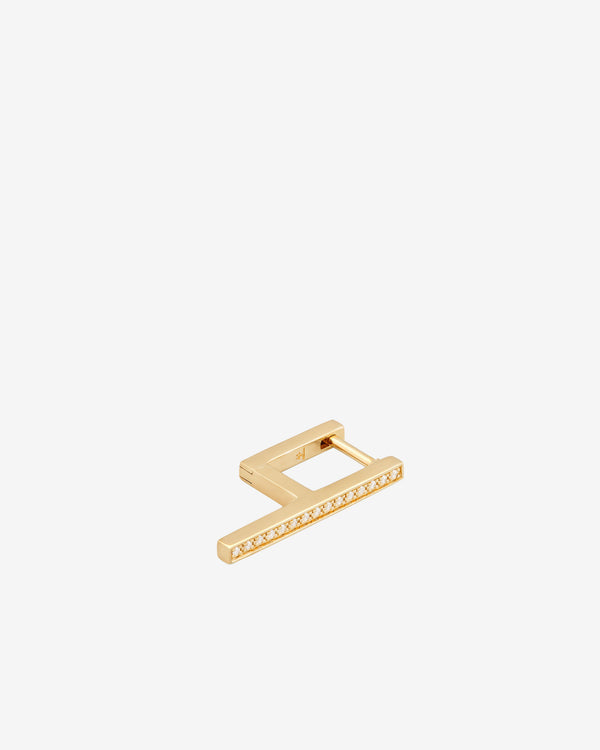 Tom Wood - Sleek Ear Bar with Diamonds - (Gold)