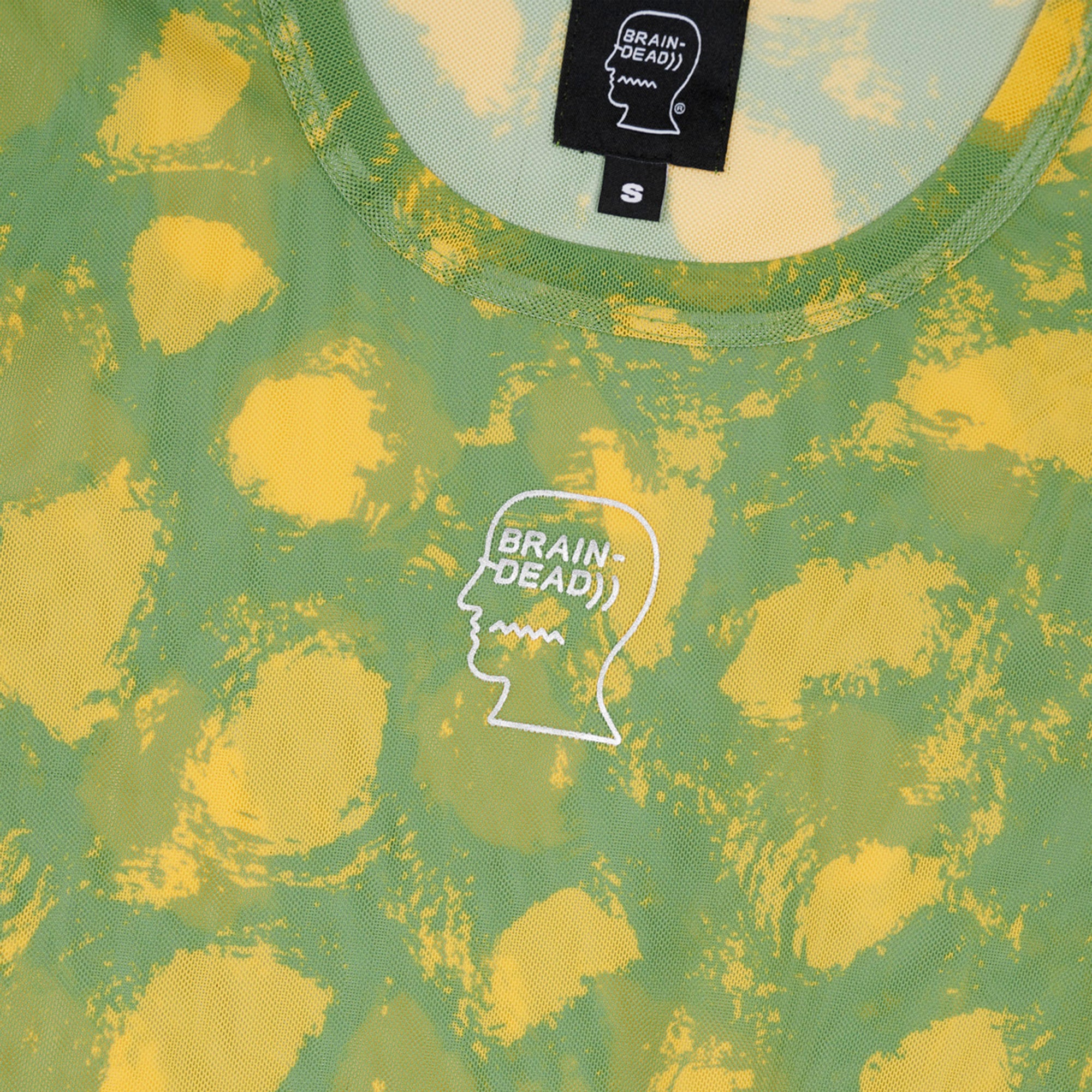 Brain Dead - Women's Dot Hyper Mesh Bell Sleeve Top - (Lime) view 3, Click to Zoom in
