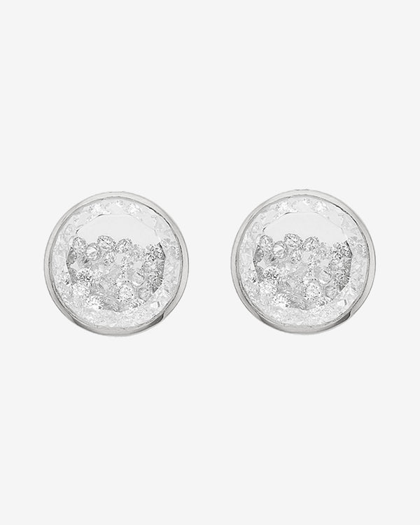 Moritz Glik - Women's Naipe Circle Stud Earrings - (White Gold)