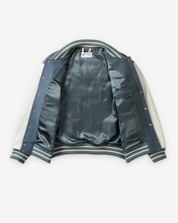 Nike - Men's Palace X England Varsity Jacket - (Cool Grey/Bright Crimson)