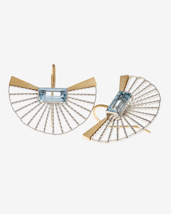Nikolle Radi - Women's Baguette Fan Earrings - (Platinum)