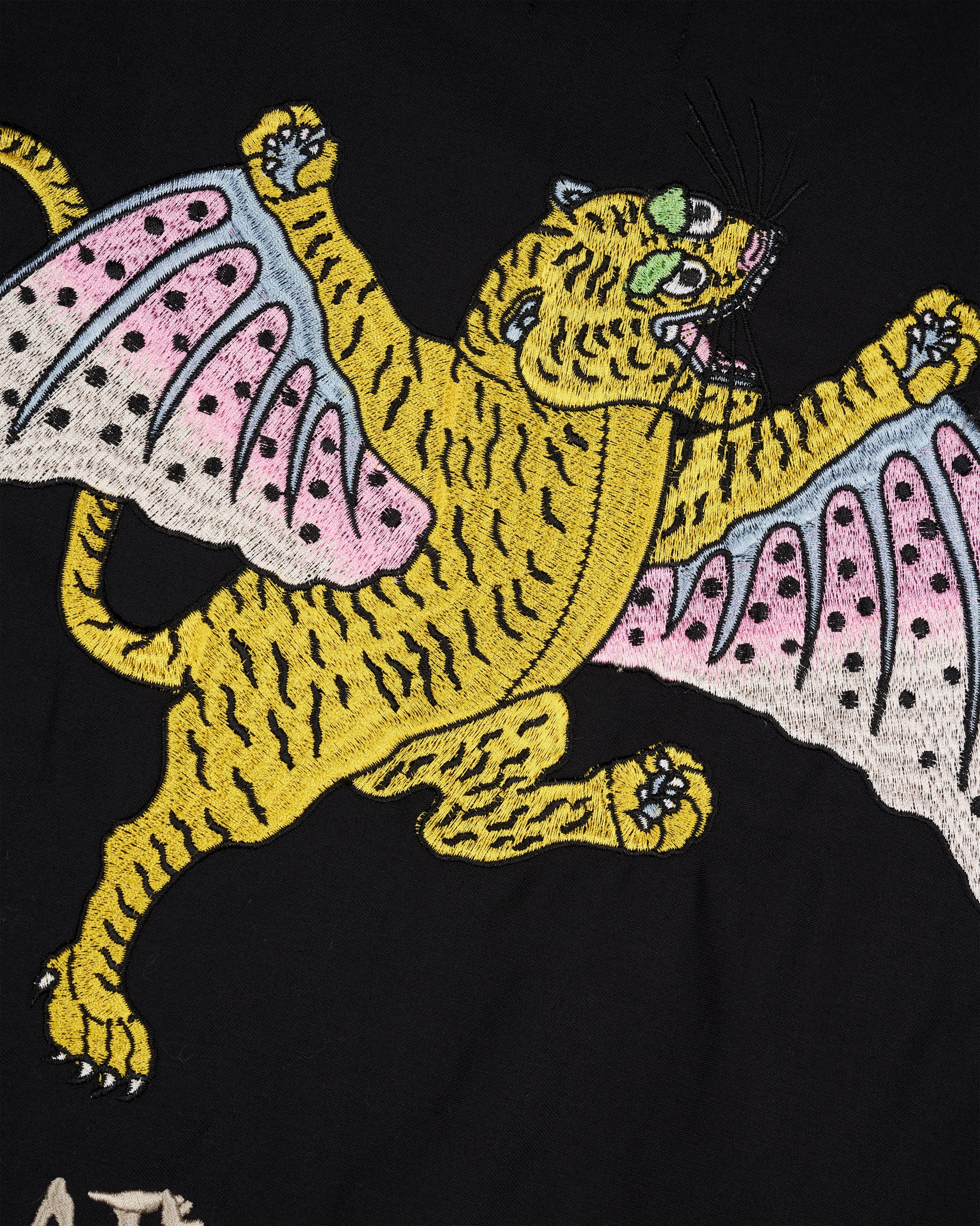 Brain Dead - Men's Flying Tiger Short Sleeve Western Shirt - (Black) view 4, Click to Zoom in