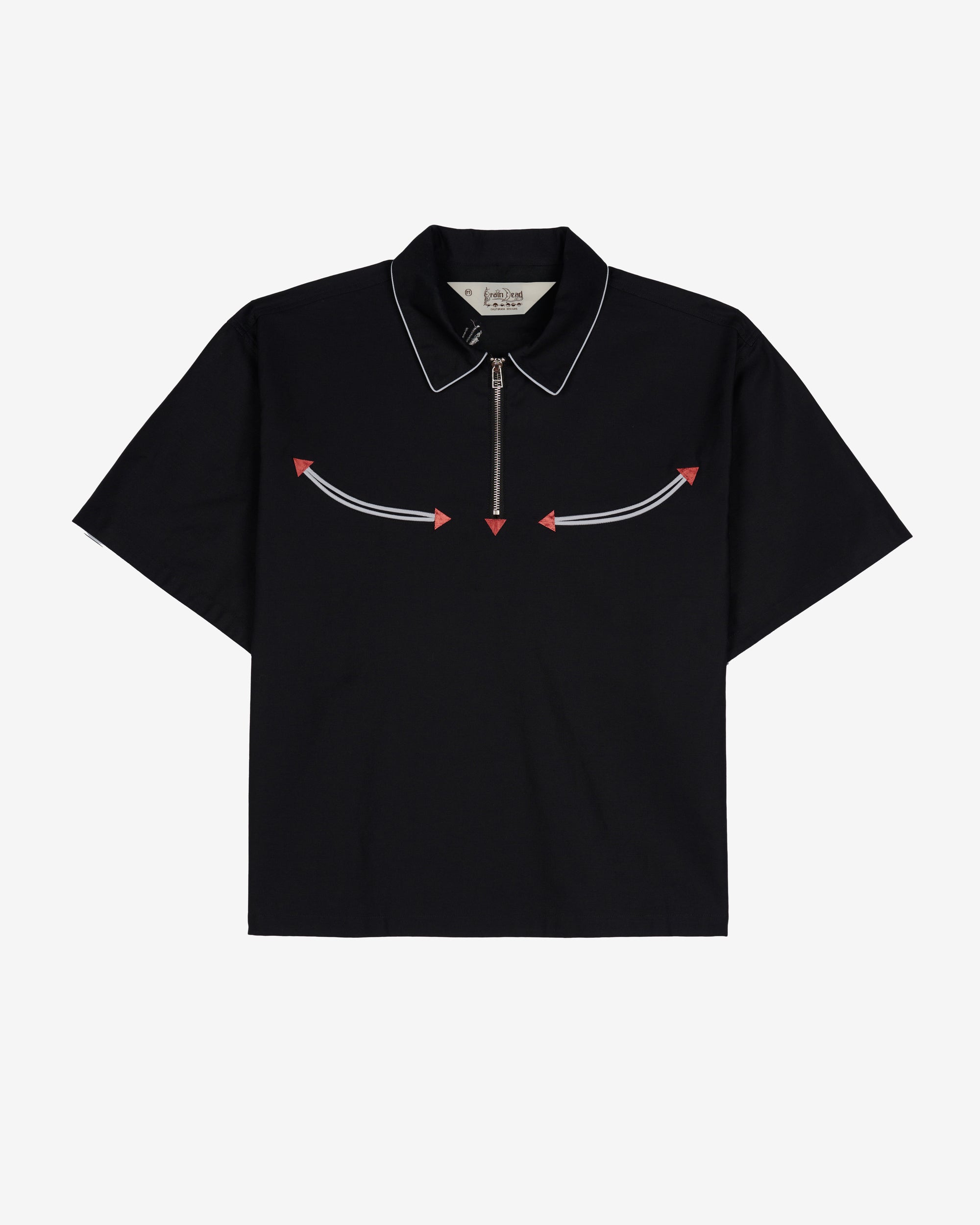 Brain Dead - Men's Flying Tiger Short Sleeve Western Shirt - (Black) view 1, Click to Zoom in