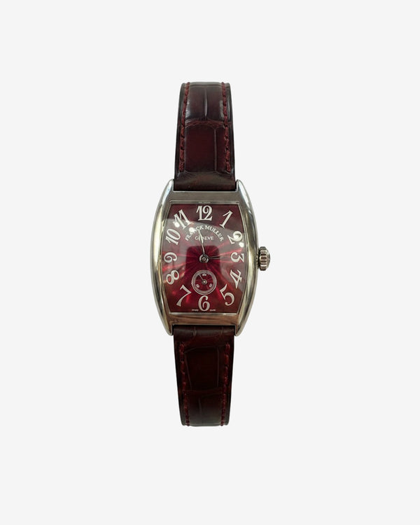 Classic 55 - Franck Muller Vintage Cintrée Curvex 18k White Gold 1750 Burgundy Guilloché Dial - (White Gold)