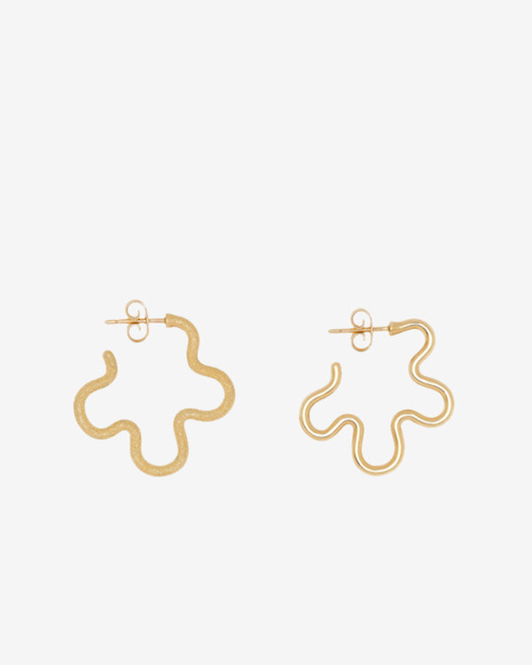 Bea Bongiasca - Women’s Asymmetrical Flower Earrings - (Yellow Gold)