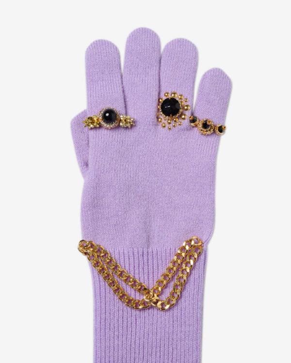 Doublet - Women's Jewelry Attached Long Gloves - (Pink)