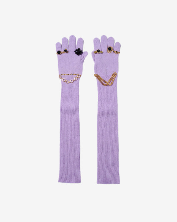 Doublet - Women's Jewelry Attached Long Gloves - (Pink)