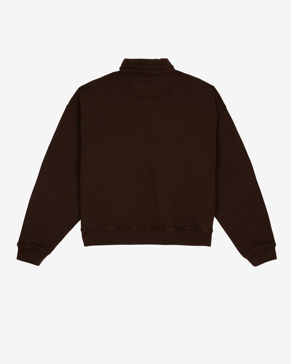 Brain Dead - Men's Half Zip Collared Sweatshirt - (Brown)
