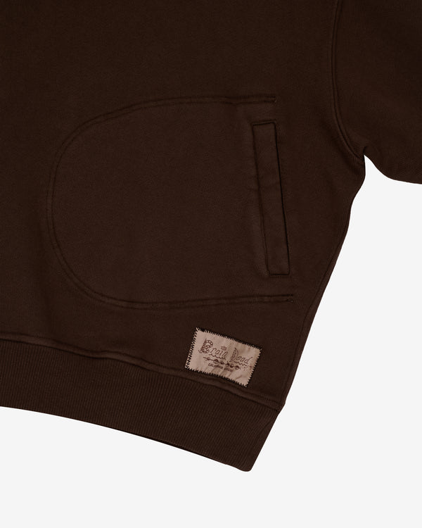 Brain Dead - Men's Half Zip Collared Sweatshirt - (Brown)