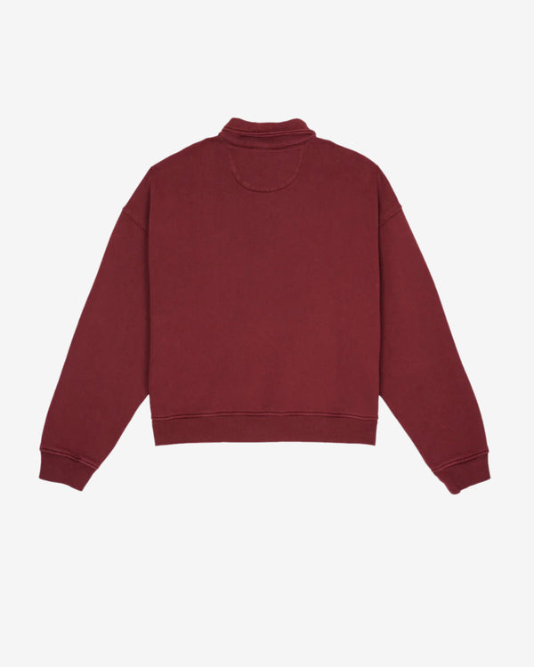 Brain Dead - Men's Half Zip Collared Sweatshirt - (Wine)