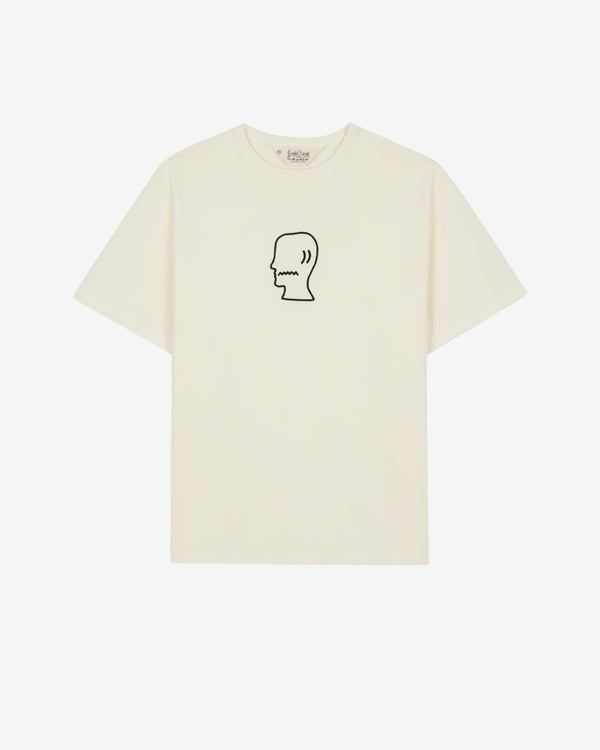 Brain Dead - Men's Heavyweight 3D Embroidery Logohead T-Shirt - (Natural)