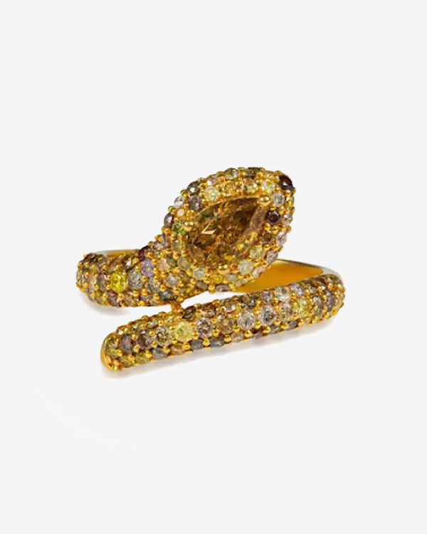 Khepri - Women's Fancy Diamond Serpent Ring - (Yellow Gold)