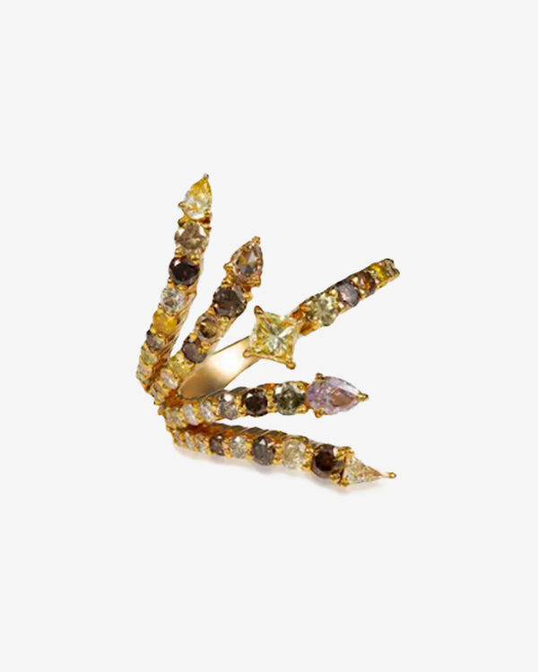 Khepri - Women's Fancy Color Diamond Vine Ring - (Yellow Gold)
