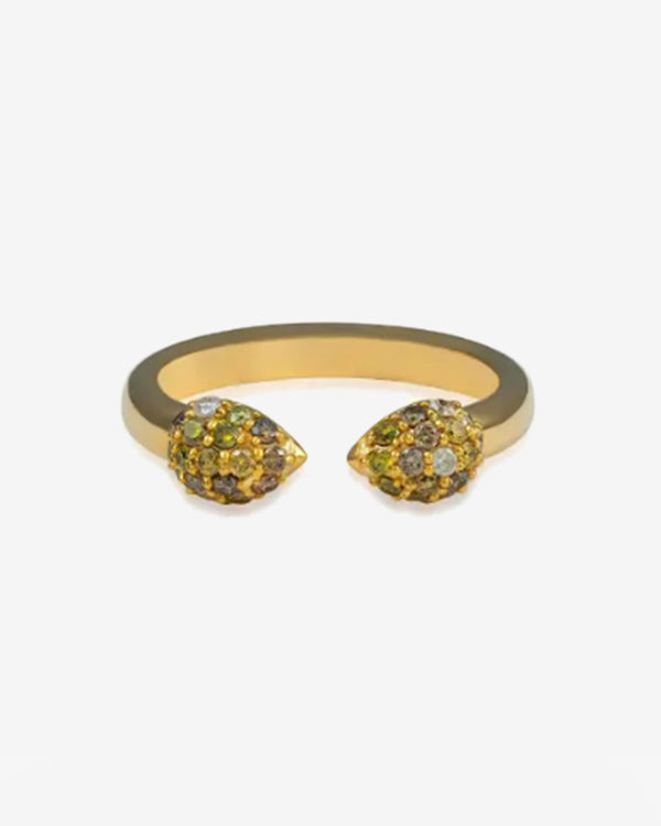 Khepri - Women's Fancy Color Diamond Pave Gap Ring - (Yellow Gold)