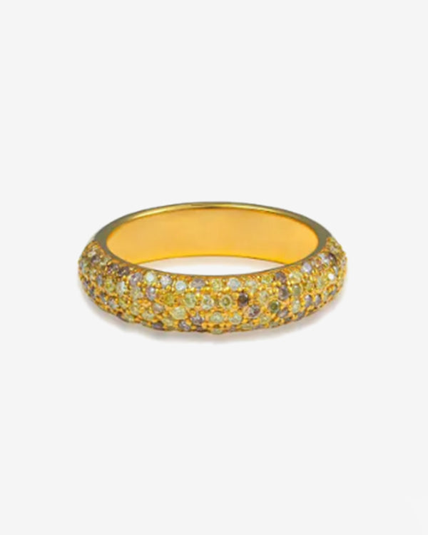Khepri - Women's Fancy Color Diamond Pave Ring - (Yellow Gold)